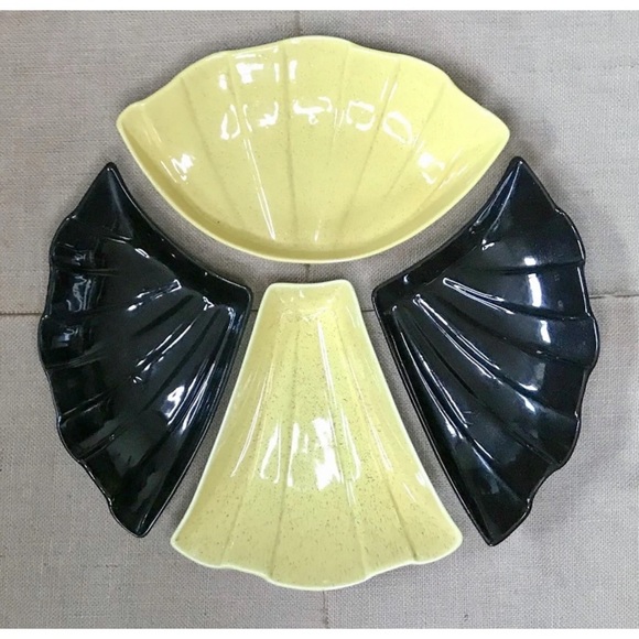 Vintage Other - Vintage AC Davey Clam Shell Chip And Veggie Dish Set Mid Century Coastal AS IS